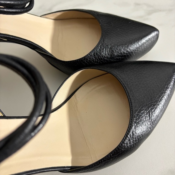 Escada Black Leather Heels with Ankle Strap Sz US 7 - Picture 7 of 13